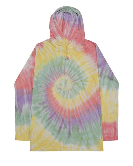 Colortone Tie-Dyed Hooded Sweatshirt cozy fleece pullover