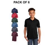6 Packs: Sport-Tek® Youth PosiCharge RacerMesh Polo