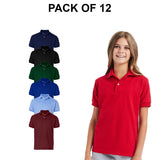 12 Pack: Hanes® - Youth Ecosmart Jersey Polo