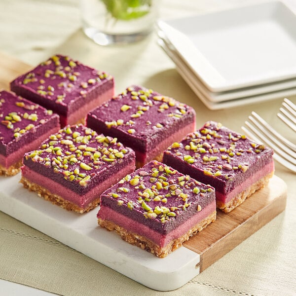 Nats Rawline Plant-Based Vegan Raspberry and Blueberry Raw Cake Square Duo Pack 4.6 oz. - 12/Case