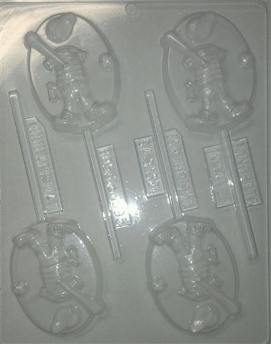 Invisible Boy Baseball Player Chocolate Sucker Mold - CCH053