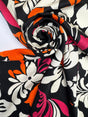 Viscose Sateen Floral Black White