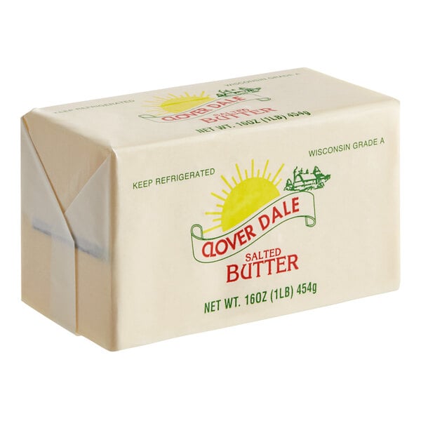 Clover Dale 1 Lb. Salted Grade A Butter Solid - 36/Case