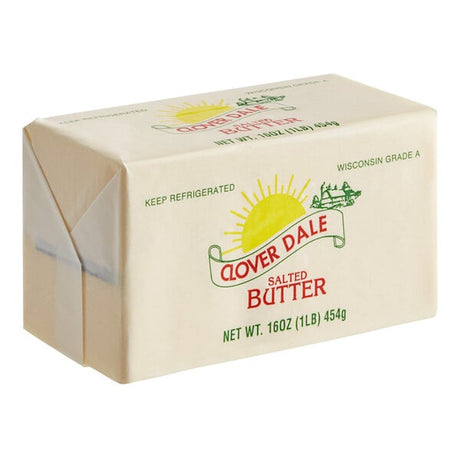 Clover Dale 1 Lb. Salted Grade A Butter Solid - 36/Case