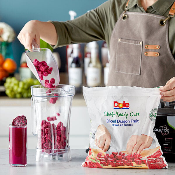 Dole Chef-Ready Cuts IQF Diced Pitaya Dragon Fruit 5 lb. - 2/Case
