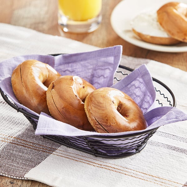 Original Bagels Tribute Baking Company Frozen New York Style Pre-Sliced Cinnamon Raisin Mini Bagel 2 oz. - 144/Case