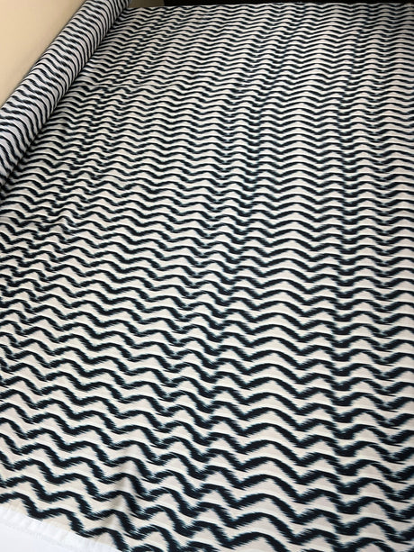 Polyester Sateen Printed Beige Blue