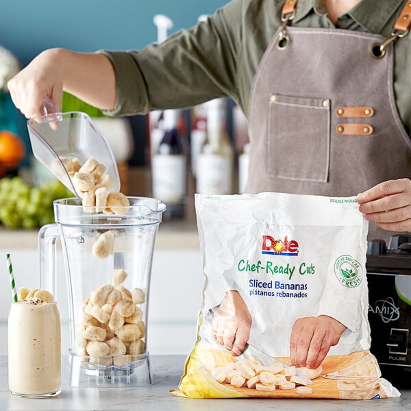 Dole Chef-Ready Cuts IQF Sliced Bananas 5 lb. - 2/Case