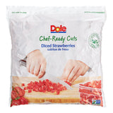 Dole Chef-Ready Cuts IQF Diced Strawberries 5 lb. - 2/Case