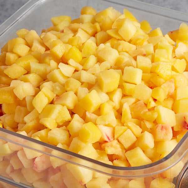 Dole Chef-Ready Cuts IQF Diced Peaches 5 lb. - 2/Case