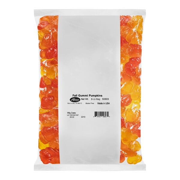 Albanese Fall Gummi Pumpkins 5 lb. - 4/Case
