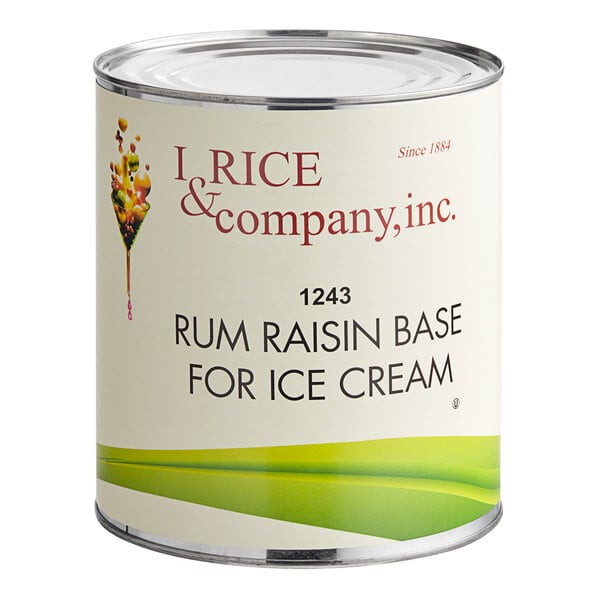 I. Rice Rum Raisin Hard Serve Ice Cream Base #10 Can