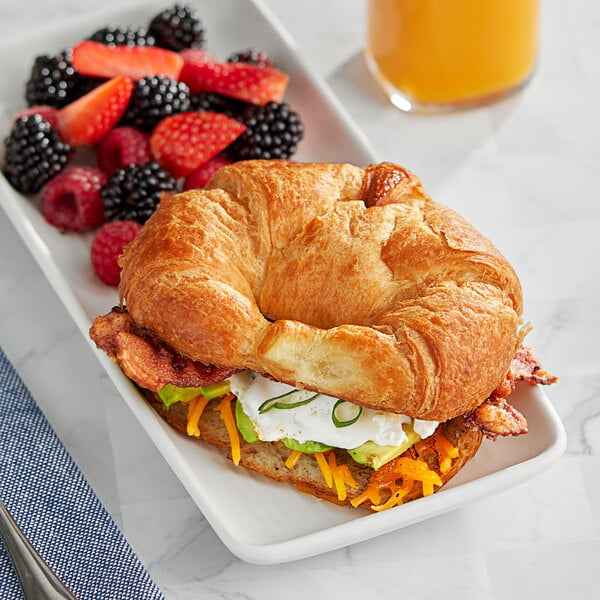 Bridor Fully Baked Sliced Butter Croissant Sandwich Bun 2.4 oz. - 90/Case