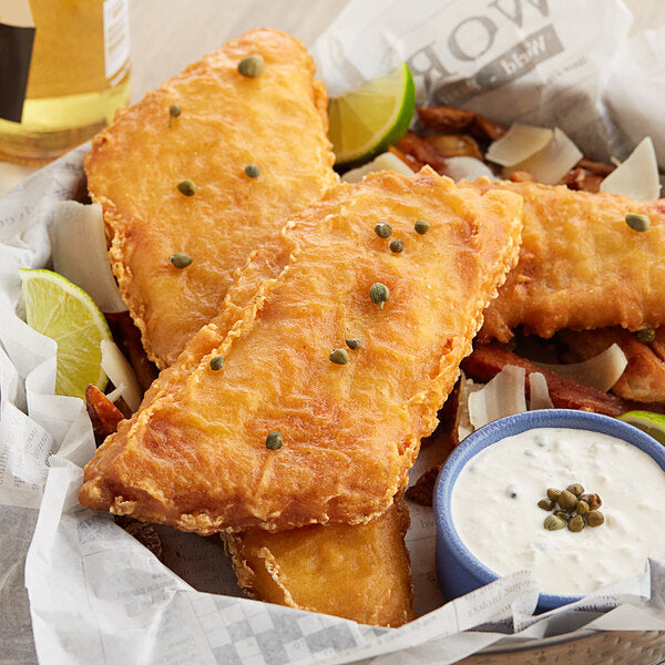High Liner Foods 9 oz. Budweiser Battered Wild Caught Alaska Pollock Fillets - 10 lb.