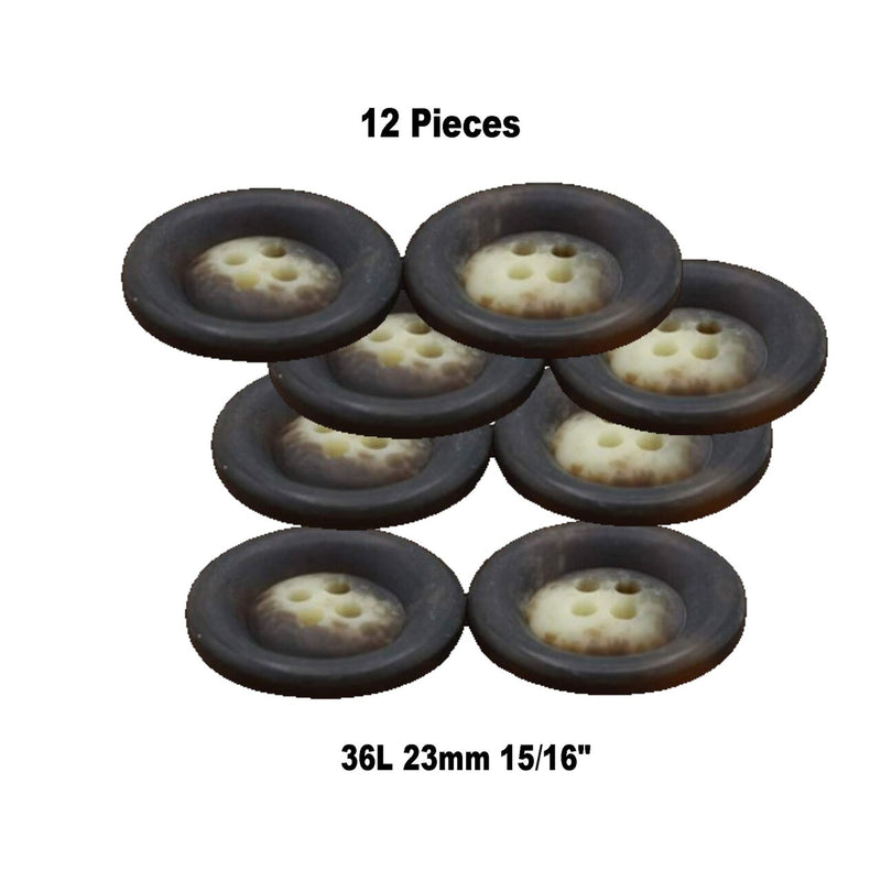 12 Pieces Tortoise Lighter Center Plastic Buttons 15/16 Inch