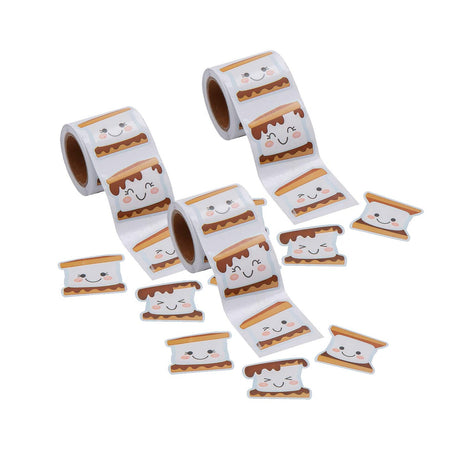 1 1/2" Happy S'more Sticker Roll 100 Pc