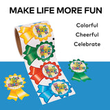 3 1/2" Bright Colors Today’s My Birthday Sticker Roll 100 Stickers