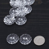 12 Pieces Clear Crystal Cut Buttons Medium 3/4 Inch