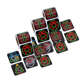1 1/2" Neon Noel Christmas Icons Paper Sticker Roll 100 Pc