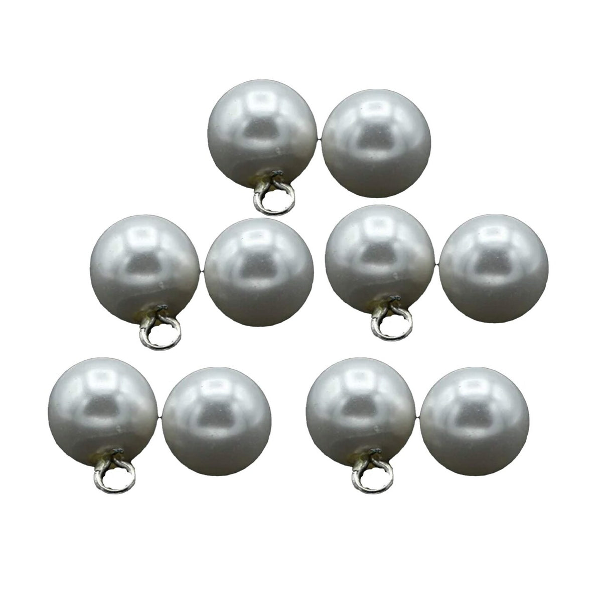 1 Dozen Ivory Pearl Beads with Metal Hooks 11mm Hanging Embellishments for Bridal Crafts