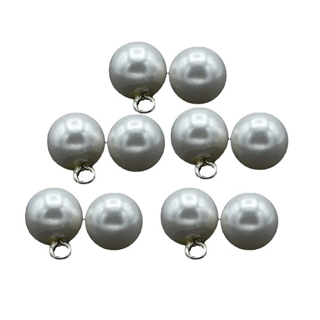 1 Dozen Ivory Pearl Beads with Metal Hooks 11mm Hanging Embellishments for Bridal Crafts