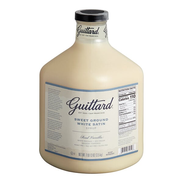 Guittard Sweet Ground White Satin Chocolate Flavoring Sauce 101 fl. oz. - 4/Case