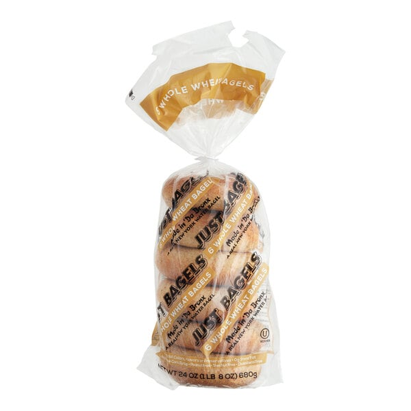 Just Bagels Authentic New York Wheat Bagel 4 oz. - 48/Case