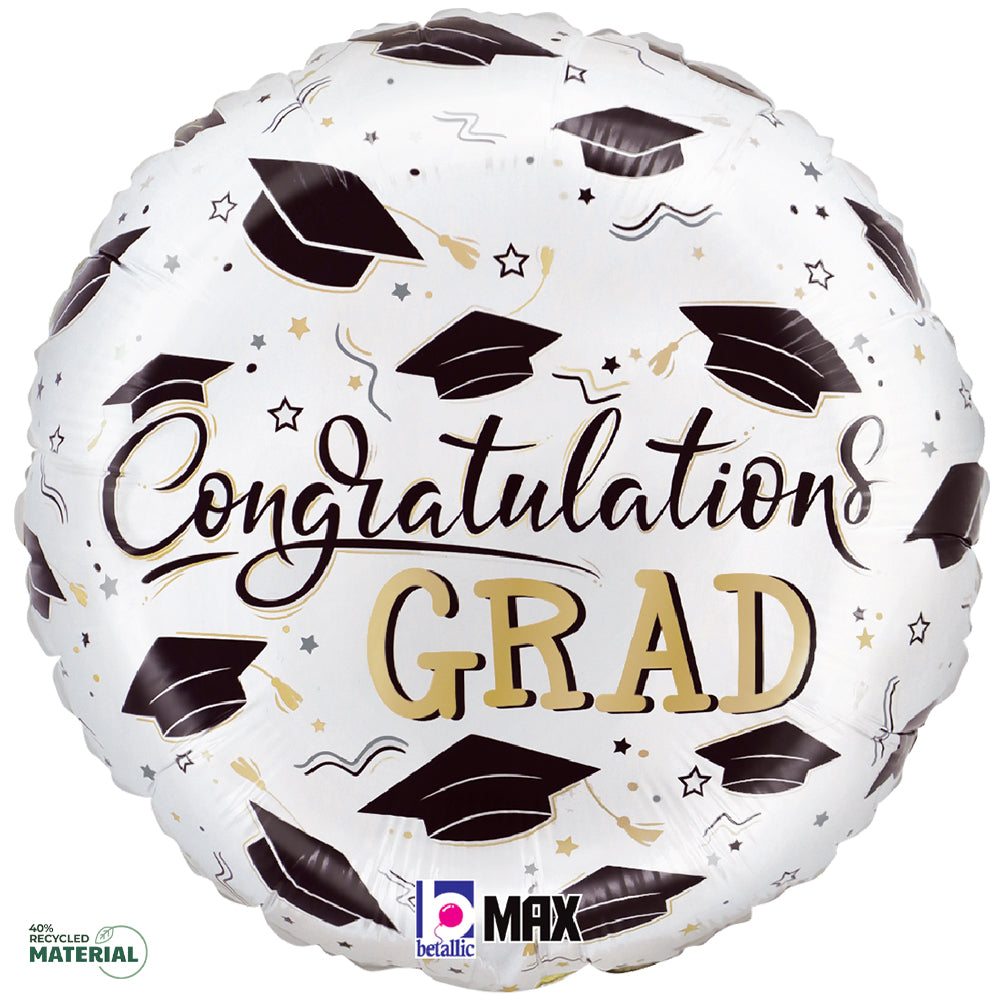 Graduation Foil Balloon Satin Congratulations Grad Hats