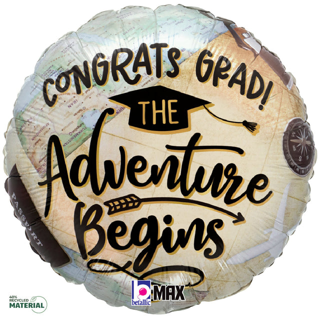 Graduation Foil Balloon Congrats Grad Adventure Begins