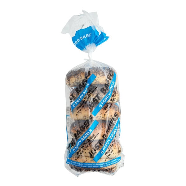 Just Bagels Authentic New York Poppy Seed Bagel 4 oz. - 48/Case