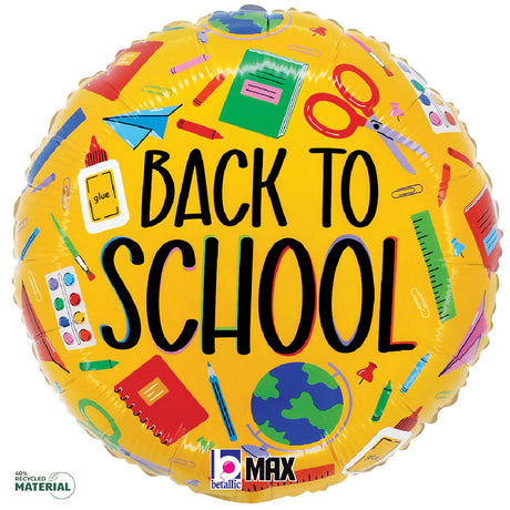 Foil Balloon Back to School Supplies 18 Inch