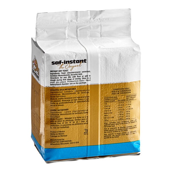 Lesaffre SAF-Instant Yeast 1 lb. Vacuum Pack - 20/Case