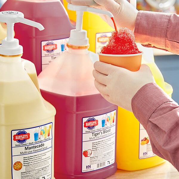 Hartley's Tiger's Blood Snow Cone Syrup 1 Gallon - 4/Case