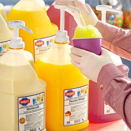 Hartley's Passion Mango Snow Cone Syrup 1 Gallon - 4/Case