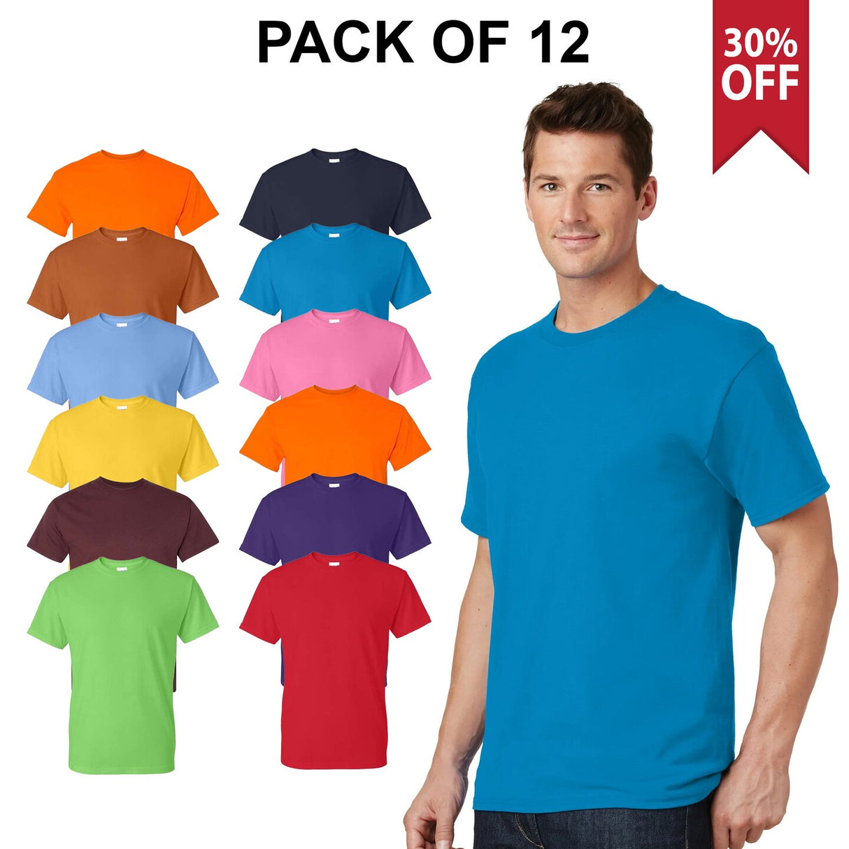 12 Pack: Gildan® DryBlend Crewneck Short Sleeve T-Shirt