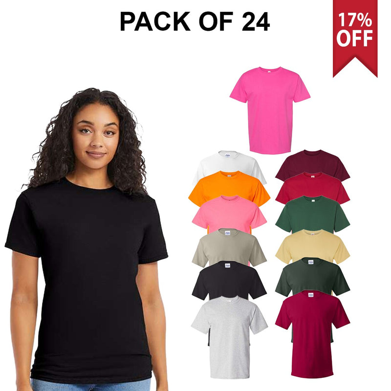 24 Pack: Essential T-Shirt For Adult | 100% Cotton