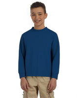 JERZEES® Dri-Power Youth Poly Cotton Long Sleeve Crewneck T-Shirt