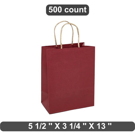 Kraft Tinted Shopping Bag 5.5" x 3.25" x 13" for Larger Items