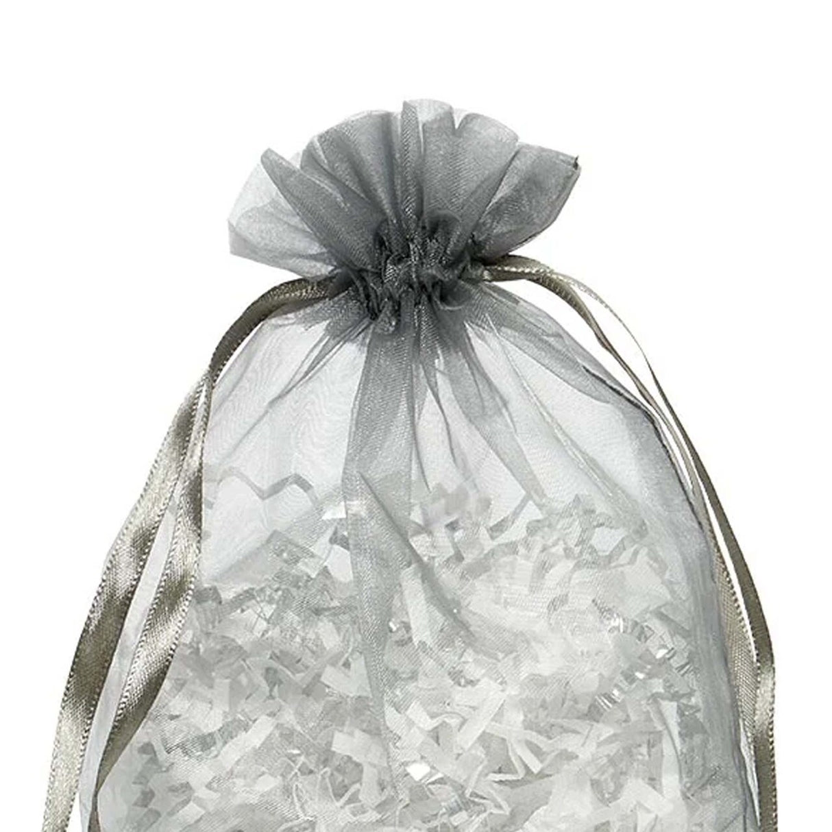 Wide Round Flat Bottom Organza Bags 6 1/2'' x 4'' x 7'' for Party Gifts