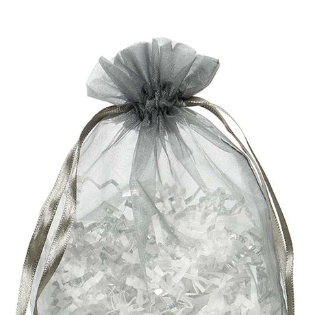 Wide Round Flat Bottom Organza Bags 6 1/2'' x 4'' x 7'' for Party Gifts