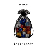 Cardboard Square Bottom Organza Bags 4'' x 4'' x 9 1/2''' for Weddings
