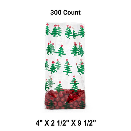 Holiday Patterned Cello Treat Bags 4” x 2.5” x 9.5”