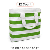 Reusable Stripe Tote Bag 17 5/16 '' x 4 1/4 '' x 14 '' Ideal for Retail