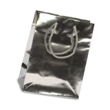 6 1/4'' x 3 1/2'' x 8 1/2'' Metallic Paper Totes for Retail Displays