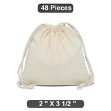 Compact 2" x 3.5" Plain Cotton Muslin Pouch