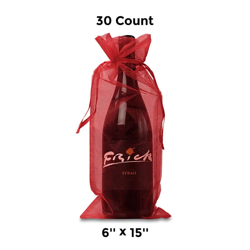 6"x15" Plain Organza Bags Stylish Wine Gift Packaging
