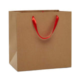 Kraft Euro Tote 13" x 5" x 9" with Satin Ribbon Handles