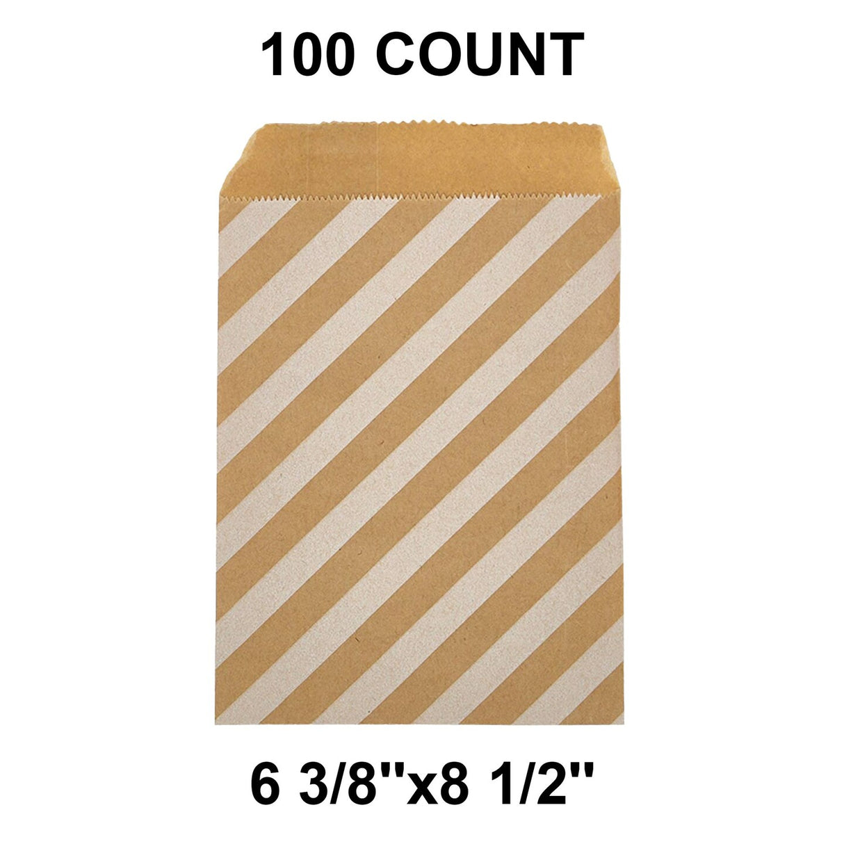 Durable White Paper Merchandise Bags 6 3/8" x 8 1/2"
