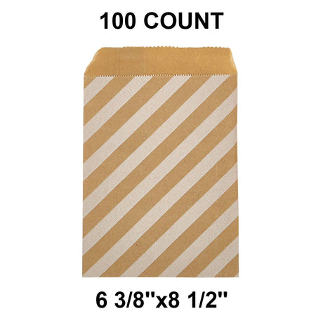 Durable White Paper Merchandise Bags 6 3/8" x 8 1/2"