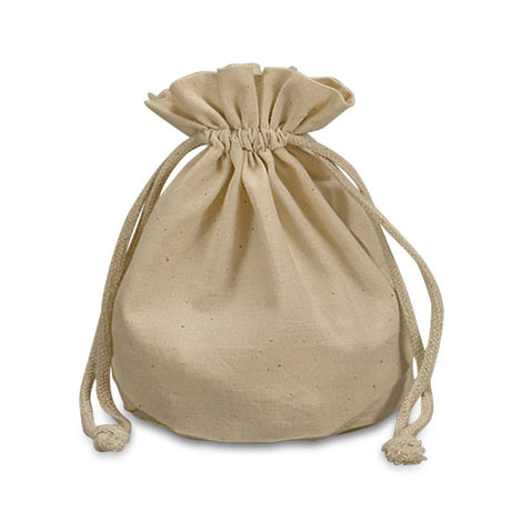 Spacious Round Bottom Cotton Muslin Bag 6 1/2" x 4" x 12"